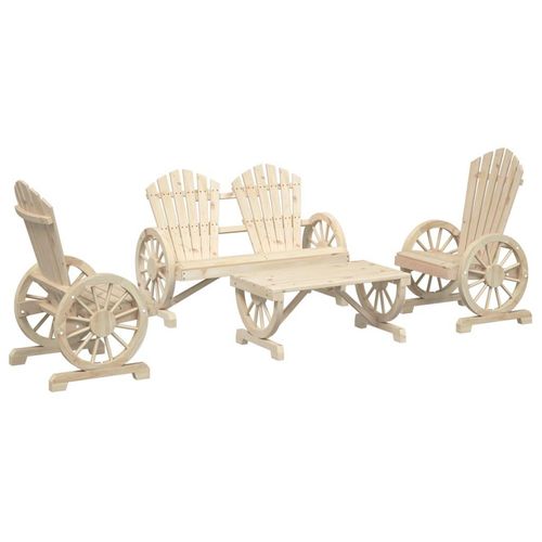 CLORIS 4-tlg. Garten-Lounge-Set Massivholz Tanne 3207125