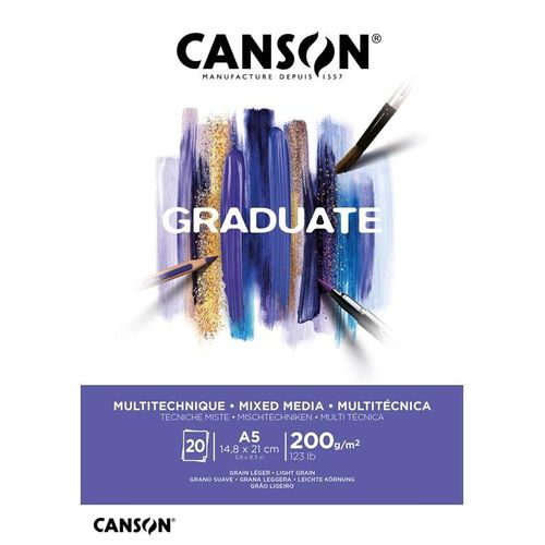 Canson Graduate Mixed Media Pad A5 200G 20 SH