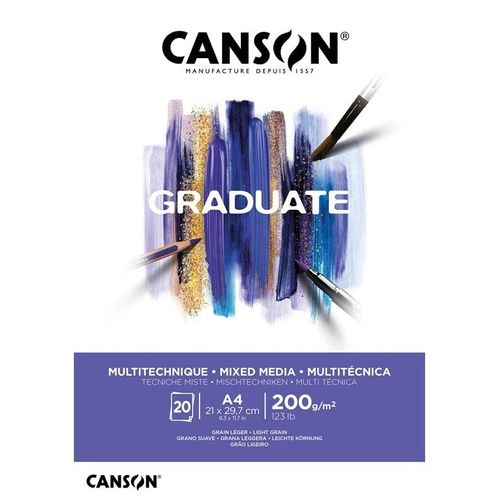 Canson Graduate Mixed Media Pad A4 200G 20 SH