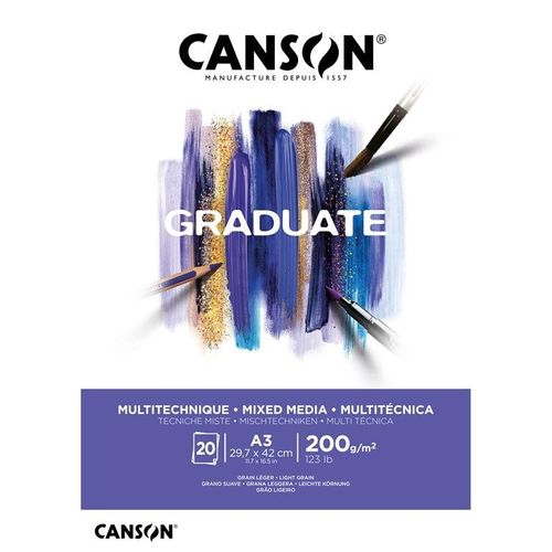 Canson Graduate Mixed Media Pad A3 200G 20 SH