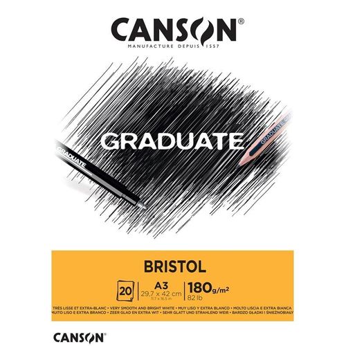 Canson Graduate Bristol A3 180G Pad 20 SH