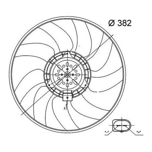 MAHLE CFF 32 000S Lüfter Motorkühlung Kühlerlüfter für AUDI A6 Avant (4G5, 4GD, C7) Wasserkühler Ø382mm