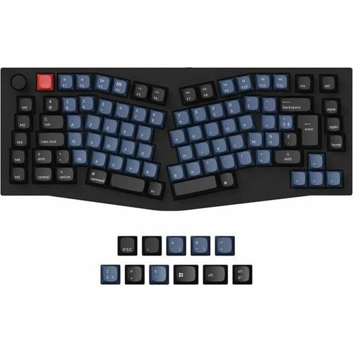 Q10 (schwarz/blaugrau, DE-Layout, Gateron G Pro Red, Alice Layout, Hot-Swap, Aluminiumrahmen, RGB)