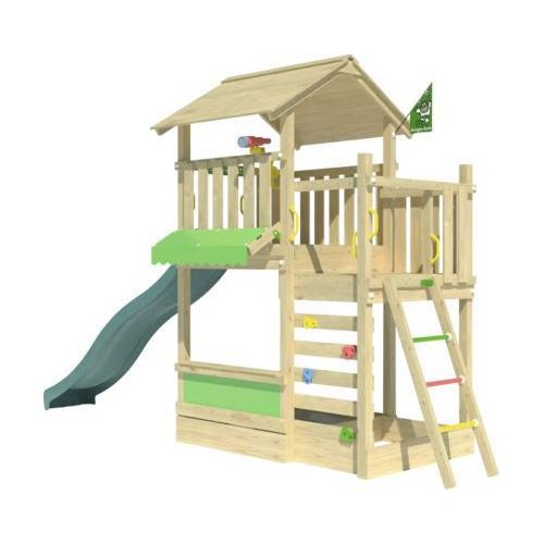 Spielhaus mit Stelzen Jungle Gym 440 x 165 cm Holz dunkelgrün