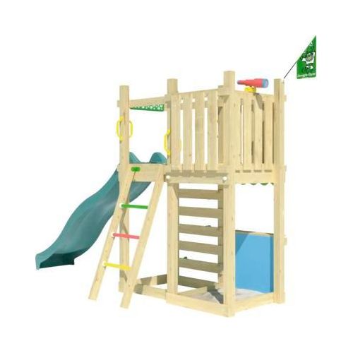 Spielhaus mit Stelzen Jungle Gym 358 x 132 cm Holz dunkelgrün