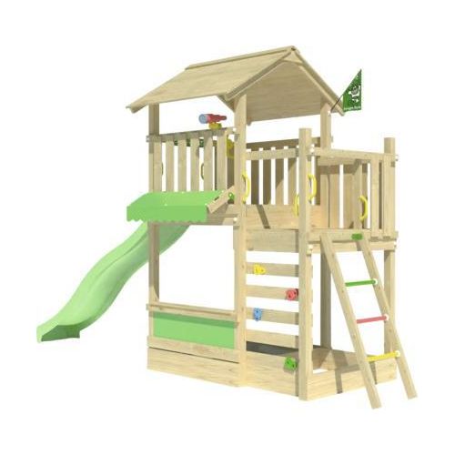 Spielhaus mit Stelzen Jungle Gym 440 x 165 cm Holz grün