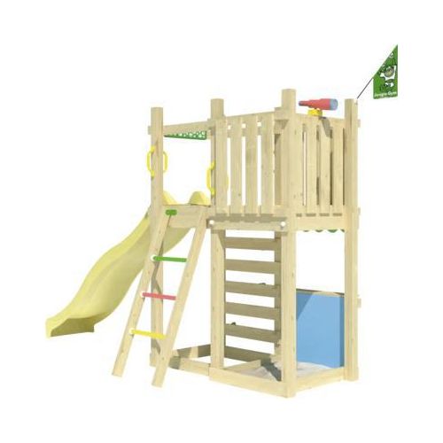 Spielhaus mit Stelzen Jungle Gym 358 x 132 cm Holz gelb