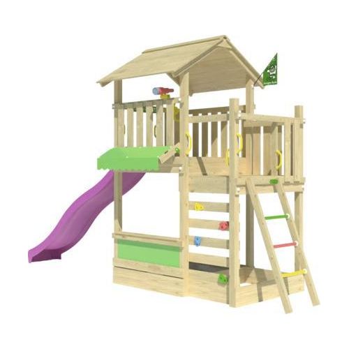 Spielhaus mit Stelzen Jungle Gym 440 x 165 cm Holz fuchsia