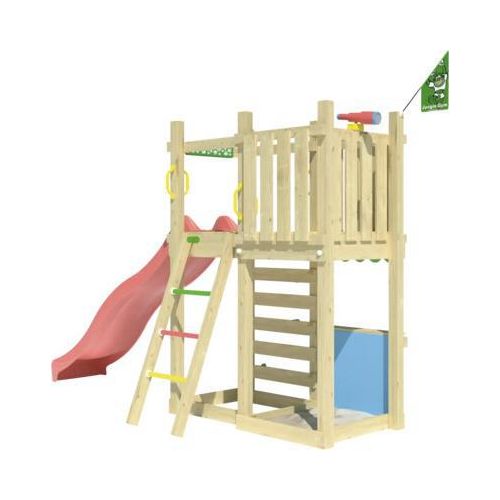 Spielhaus mit Stelzen Jungle Gym 358 x 132 cm Holz rot