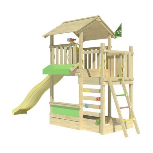 Spielhaus mit Stelzen Jungle Gym 440 x 165 cm Holz gelb