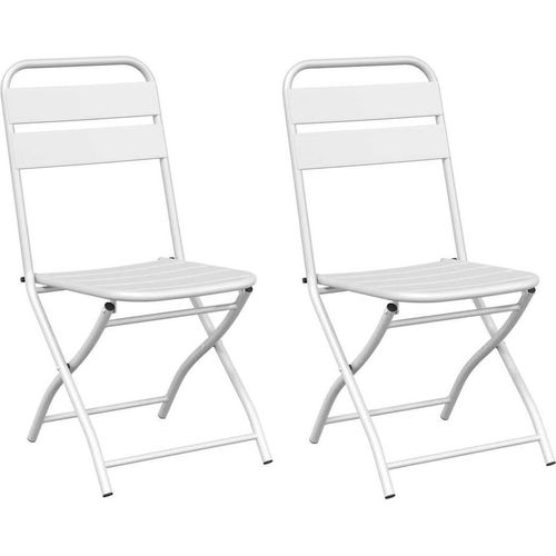 vidaXL Gartenklappstuhl 2 pcs Weiß 42 x 52 x 82 cm