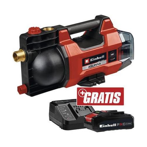 Einhell Akku-Gartenpumpe AQUINNA 18/28 + GRATIS Zugabeartikel PXC Starter-Kit 18V 2,5 Ah