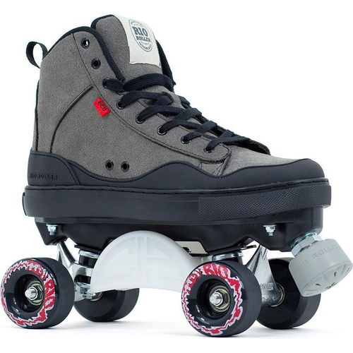 Rio Roller Ramp Skate Erwachsene Quad-Skates Grau Stabile Retro Quad-Skates für Erwachsene