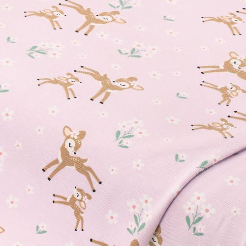 Baumwoll-Jersey „Rehlein“ mit Elasthan, rosa-color