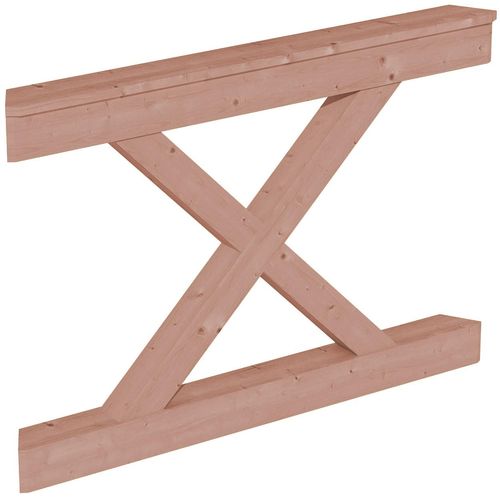 Brüstungsgeländer SKANHOLZ "Andreaskreuz", natur, H:84cm L:120cm, Geländer