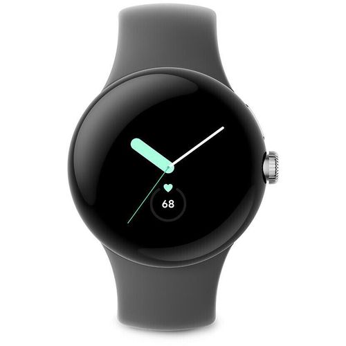 Google Pixel Watch (LTE) - 41mm in Polished Silver mit Sportarmband in Hazel