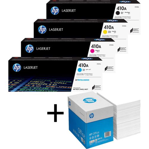 Bundle mit HP Original 410A Toner 4er Multipack + 2.500 Blatt HP Kopierpapier hochweiß