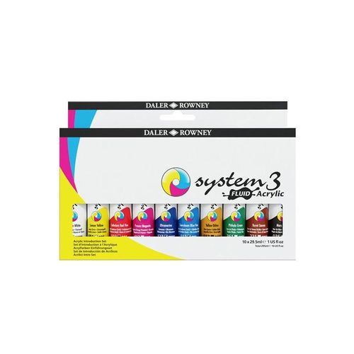 Daler-Rowney System3 Fluid Acrylic Introduction Set 10x29.5 ml