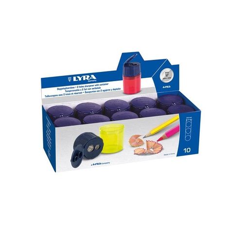 Lyra Sharpener W/Basket 2 Holes 10-pack