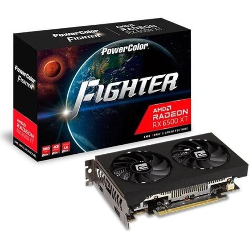 Abbildung der PowerColor-Grafikkarte AXRX 6500XT 4GBD6-DHV3
