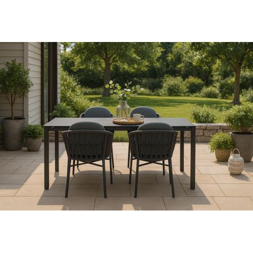 Destiny Sitzgruppe COMO mit rechteckigem Esstisch CREMONA 160x90cm (4 Personen)