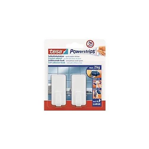 tesa Powerstrips Wandhaken Powerstrips Classic Large Weiß 29 (B) mm PS (Polystyrol) 2 Stück