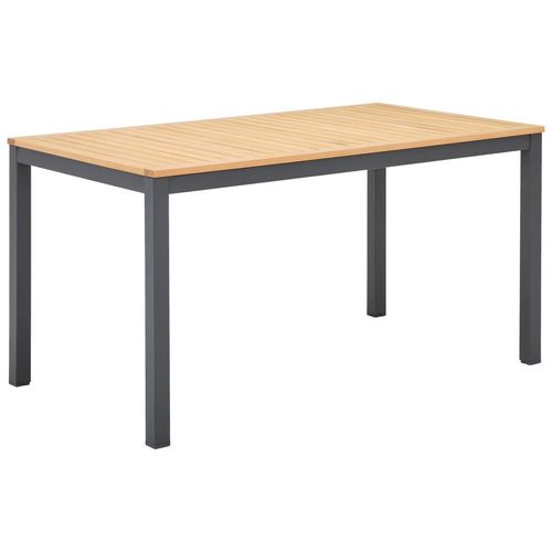Ambia Garden Gartentisch, Anthrazit, Natur, Holz, Metall, Eukalyptusholz, massiv, rechteckig, eckig, 85x75x148 cm, Bsci, UV-beständig, Gartenmöbel, Gartentische, Gartentische