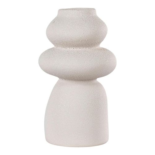 Vase , Beige , Keramik , organisch , 14.5x26.5x14.5 cm , auch für frische Blumen geeignet , Dekoration, Vasen, Keramikvasen