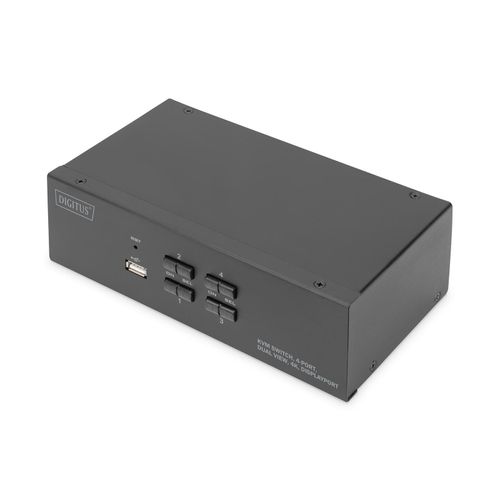 Digitus KVM Switch, 4 Port, Dual Display, 4K, DisplayPort