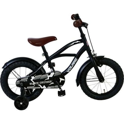 Volare Black Cruiser Kinderfahrrad - Jungen - 14 Zoll - Schwarz - 95 % zusammengebaut