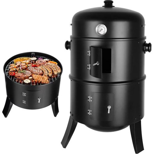 Holzkohlegrill – 3-in-1 – Ø45cm – Kohlegrill – Briketts – Mit Deckel – Smoker