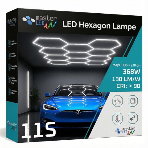 MasterLED Hexagon LED Garagenbeleuchtung 11S 368W 6500K 47840 lm