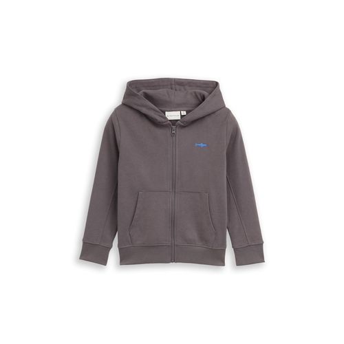 TOM TAILOR Jungen Basic Hoodie Sweatjacke, grau, Uni, Gr. 92/98
