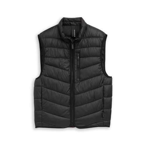 TOM TAILOR Herren Lightweight Steppweste mit Stehkragen, schwarz, Uni, Gr. XXL Image