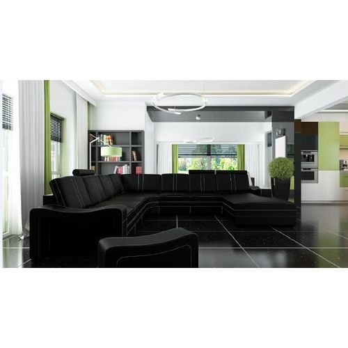 Ledersofa mit USB Wohnlandschaft Ecksofa Neu Garnitur Sofa XXL Ledersofa Couch