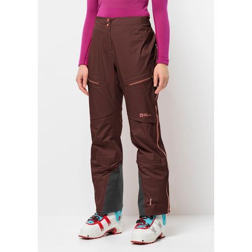 Skihose JACK WOLFSKIN "ALPSPITZE PRO 3L PANTS W", Damen, Gr. 36, Normalgrößen, braun (schwarz, maroon), 1. OBERSTOFF 100% POLYAMID 2. OBERSTOFF 100% POLYAMID 1.FUTTER 100% POLYESTER 2.FUTTER 100% POLYESTER 3.FUTTER 75% POLYAMID, 25% ELASTHAN, Hosen Skihose