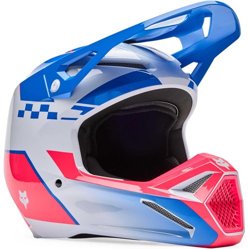 FOX V1 Collect Jugend Motocross Helm, blau/pink, Y/M (51/52)