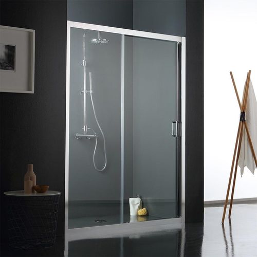 Feste Tür mit reversibler Schiebetür für bodengleiche Dusche 130 cm | Fly