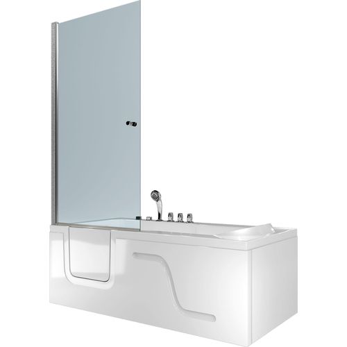 Seniorendusche Kombi Duschkabine Whirlpool Seniorenwanne mit Tür S17D-TH-WP-R 75x150 cm