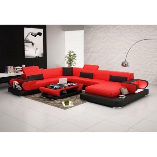 Ledersofa Polster Sitz Couch Garnitur Ecksofa Sofa Couch Wohnlandschaft Detmold