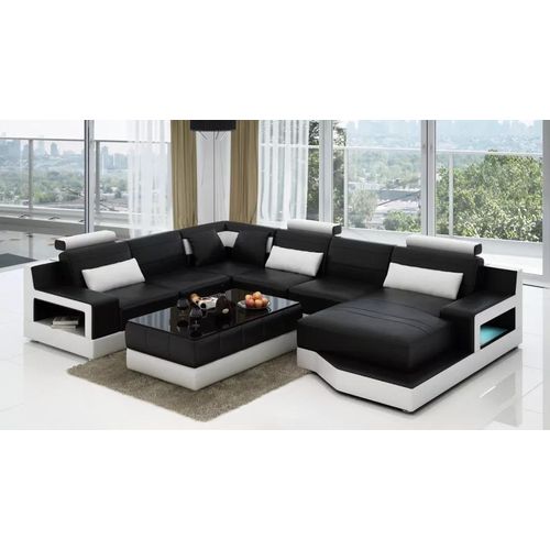Ledersofa Ecksofa UForm Wohnlandschaft Designer Sofa Modernes Sofas Couchtisch