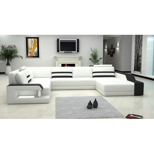 Ledersofa Sofa Couch Polster Ecksofa Big Garnitur Wohnlandschaft Sofas mit USB