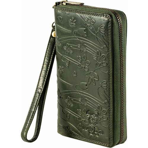 Damen Geldbörse Leder #Cadiz mit RFID-Schutz, Eleganter Geldbeutel mit vielen Kartenfächern, Luxus Portemonnaie, Handgefertigt, Geschenkbox für Frauen