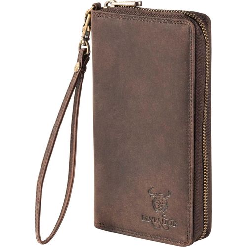 Damen Geldbörse Leder mit RFID-Schutz, Eleganter Geldbeutel mit vielen Kartenfächern, Luxus Portemonnaie, Handgefertigt, Geschenkbox für Frauen