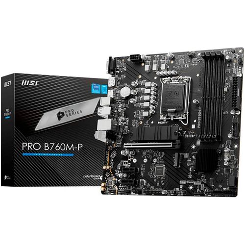 MSI Mainboard "PRO B760M-P", schwarz, B:24,38cm T:24,38cm, Mainboards