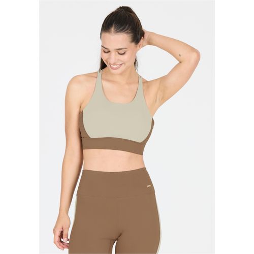 Sport-BH ATHLECIA "Aspasia", Damen, Gr. M, grau (hellgrau), 77% Polyamid, 23% Elasthan, mehrfarbig, BHs Sport-BH, mit Quick-Dry-Funktion