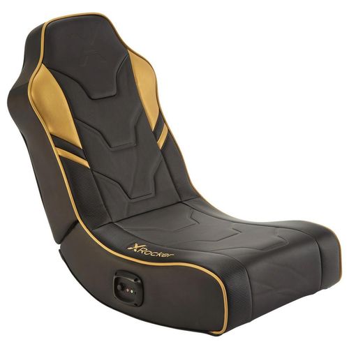 X Rocker Gamingsessel, Schwarz, Gold, Textil, 42x64x75 cm, integrierte Lautsprecher, Kinder- & Jugendzimmer, Jugendmöbel, Gamingstühle