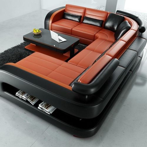 Wohnzimmer Eckgarnitur Ecksofa Eckcouch Sofa Polster Ecke Couch Leder