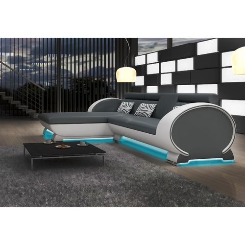LEDERSOFA ECKSOFA SOFAGARNITUR DESIGNER COUCH BARFUNKTION SOFA mit USB POLSTER