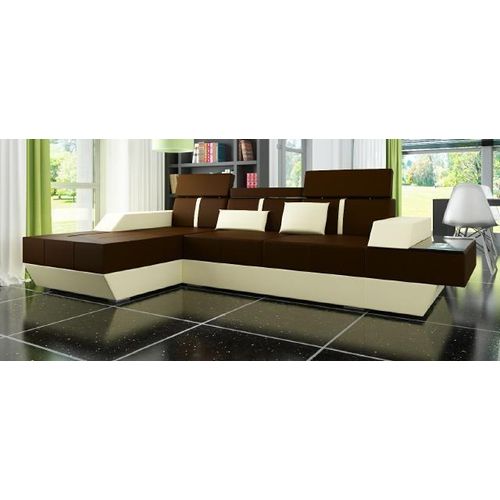 Ledersofa Wohnlandschaft Couch Sofa Ecksofa mit USB, Ledercouch Polster Ecke